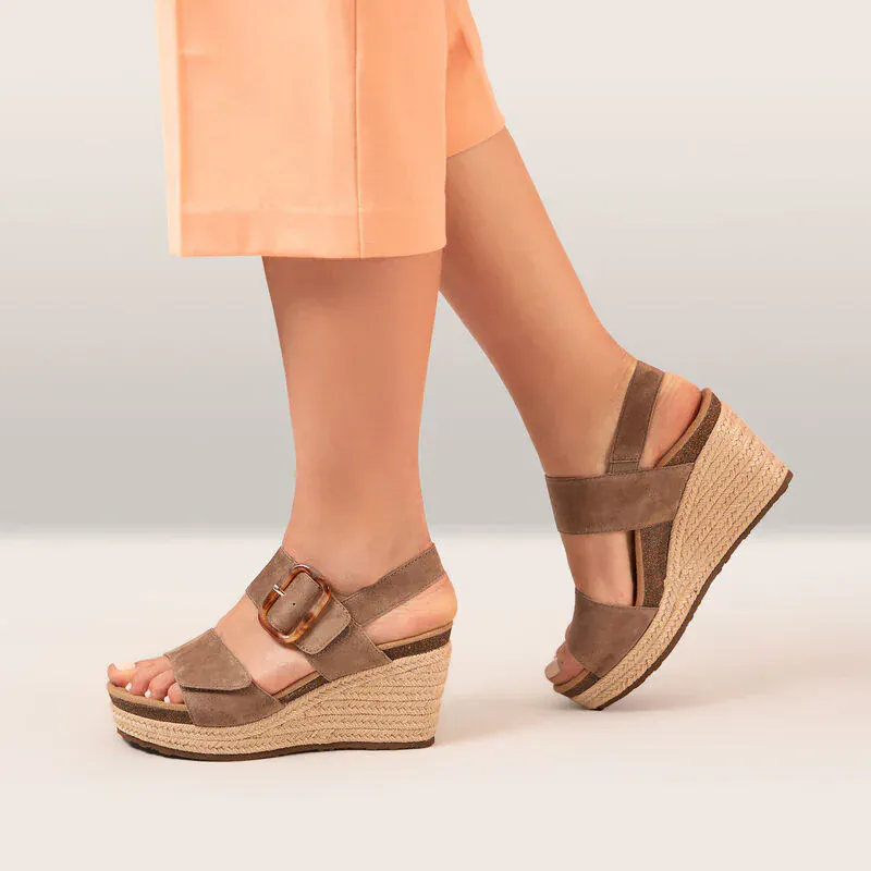 Aetrex Women's Ashley Wedge Heels- Taupe - Image 7