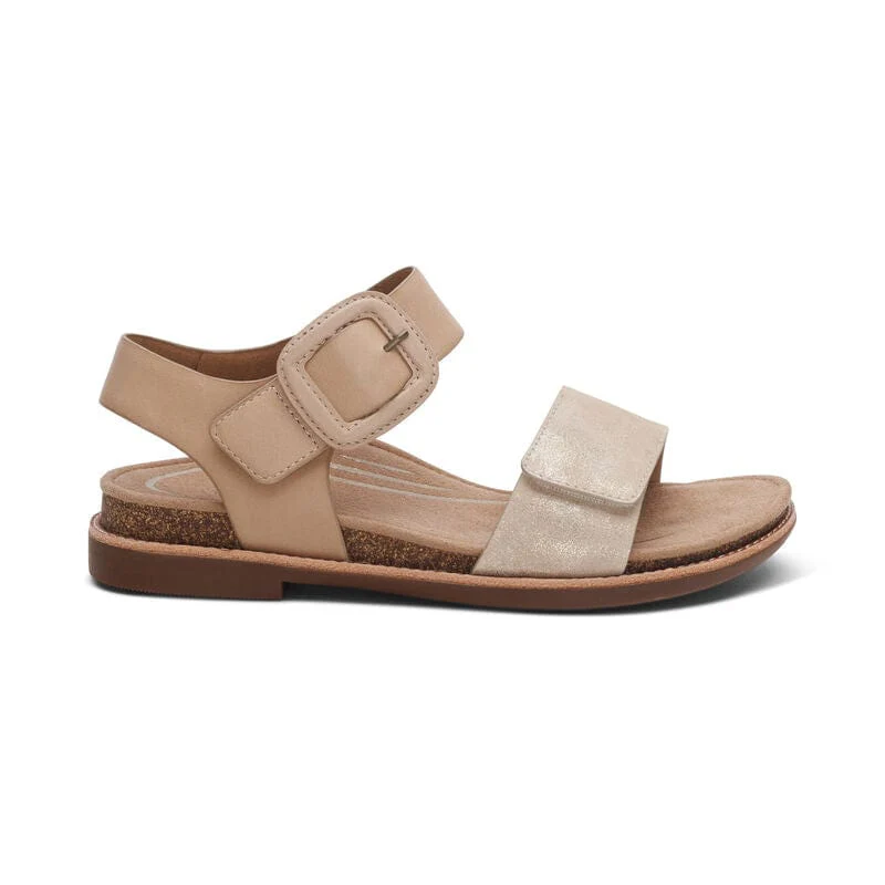 Aetrex Women's Claire Sandals- Champagne - Image 2