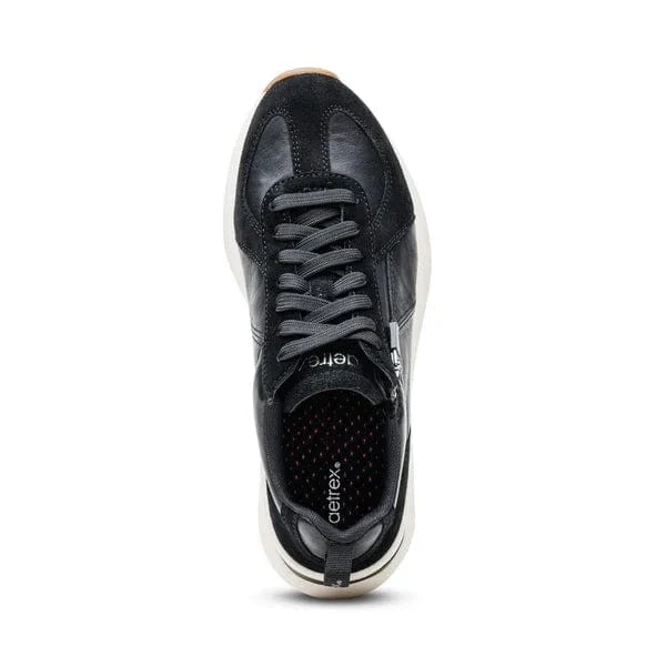 Aetrex Women's Elise Leather Zip Sneakers- Black - Image 3