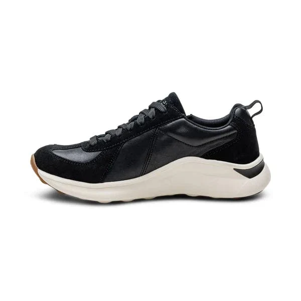 Aetrex Women's Elise Leather Zip Sneakers- Black - Image 4