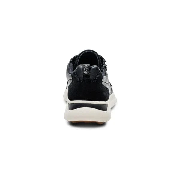 Aetrex Women's Elise Leather Zip Sneakers- Black - Image 5