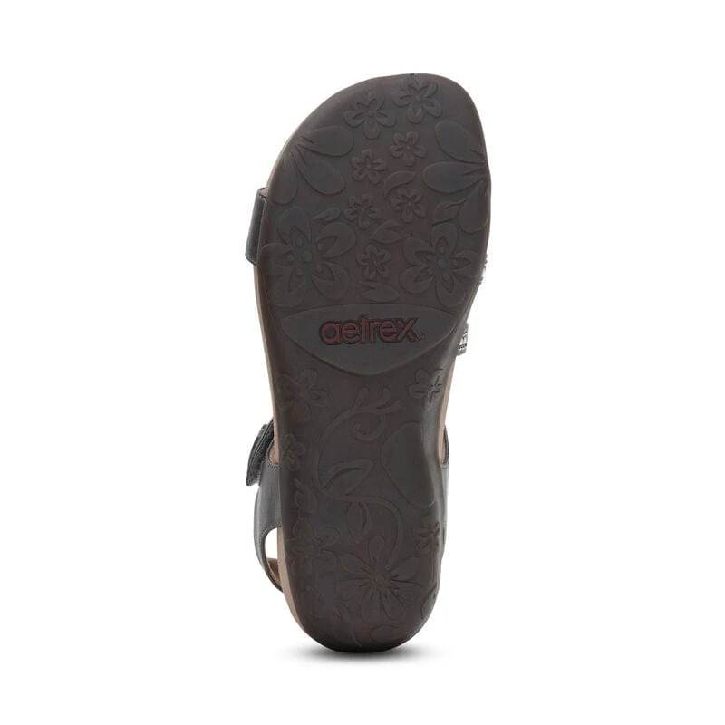 Aetrex Women's Jess Sandals- Pewter Sparkle - Image 6