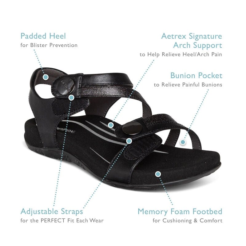 Aetrex Women's Jess Sandals- Smoke - Image 8
