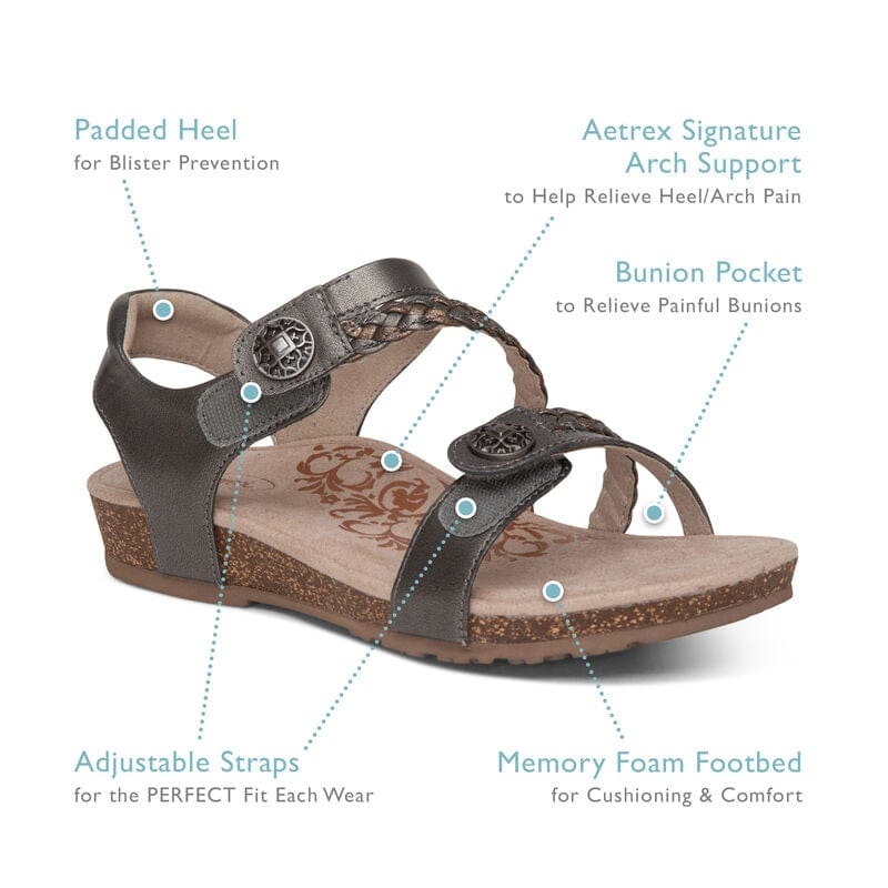 Aetrex Women's Jillian Sandals- Black - Image 6