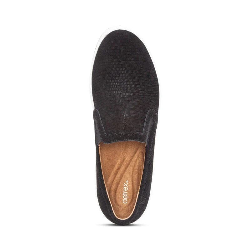 Aetrex Women's Kenzie Croc Slip Ons- Black - Image 5