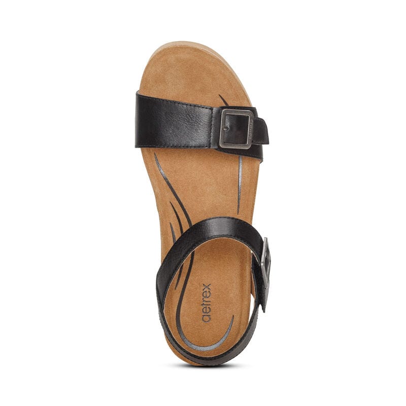 Aetrex Women's Lexa Wedge Sandals  - Black - Image 5