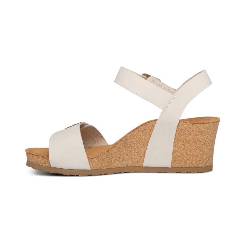 Aetrex Women's Lexa Wedge Sandals- Ivory - Image 4