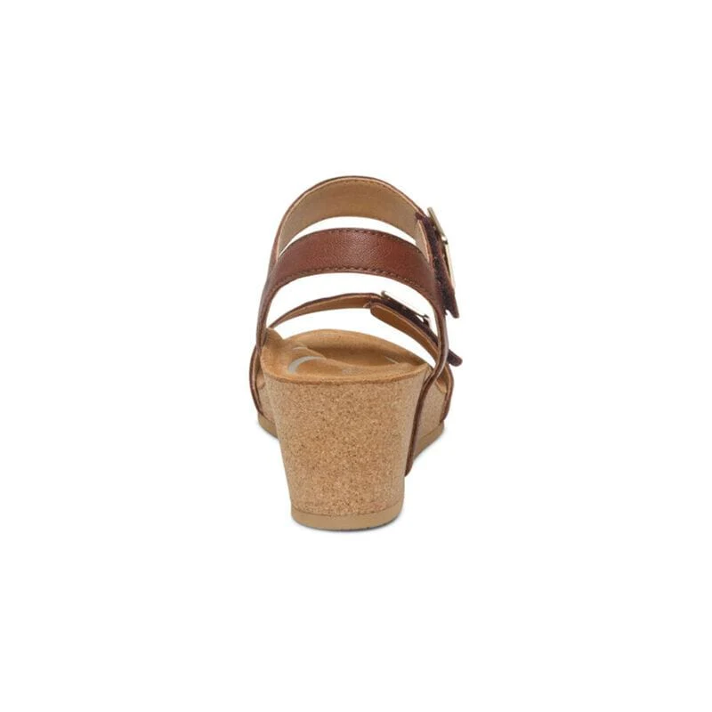 Aetrex Women's Lexa Wedge Sandals- Walnut - Image 3
