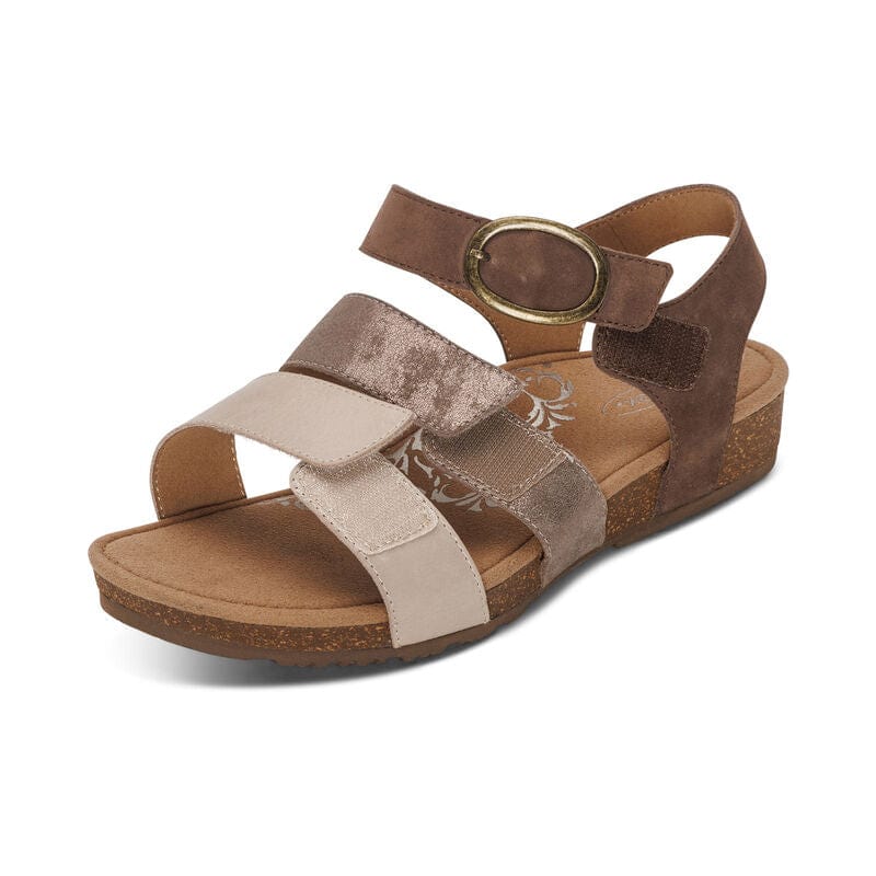 Aetrex Women's Lilly Sandals- Taupe - Image 7