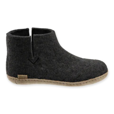 Glerups Low Boot Slippers- Charcoal