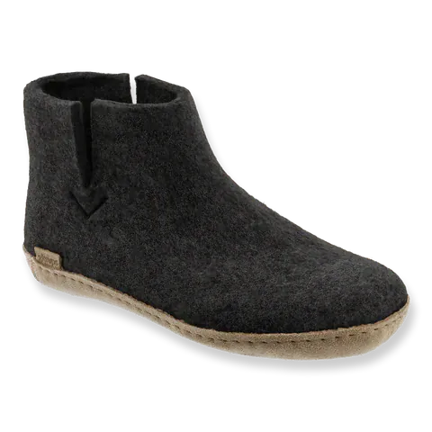 Glerups Low Boot Slippers- Charcoal - Image 2