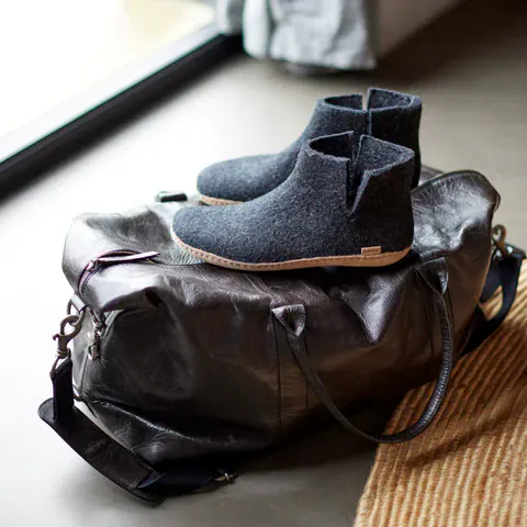 Glerups Low Boot Slippers- Charcoal - Image 6