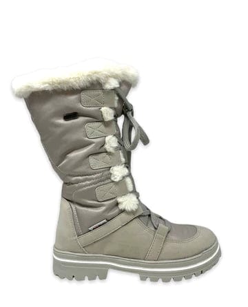 Attiba Women's Dual Zip Ice Grip Boots- White Combi