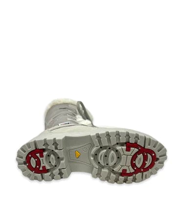 Attiba Women's Dual Zip Ice Grip Boots- White Combi - Image 4