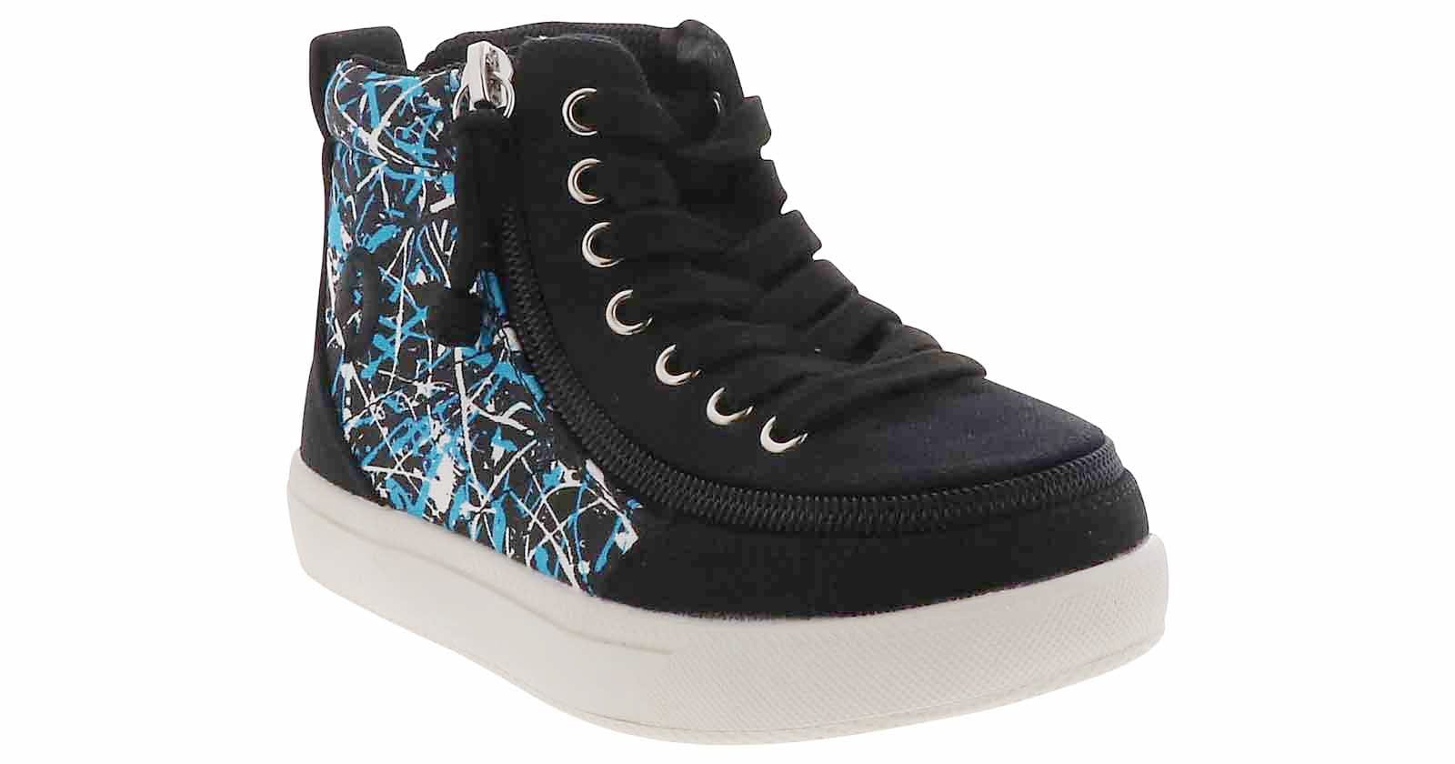 Billy Footwear Kid's Boys High Top Sneakers- Black Graffiti - Image 2