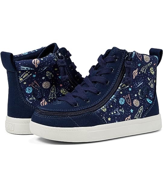 Billy Footwear Kid's Boys High Top Sneakers- Navy Space - Image 3