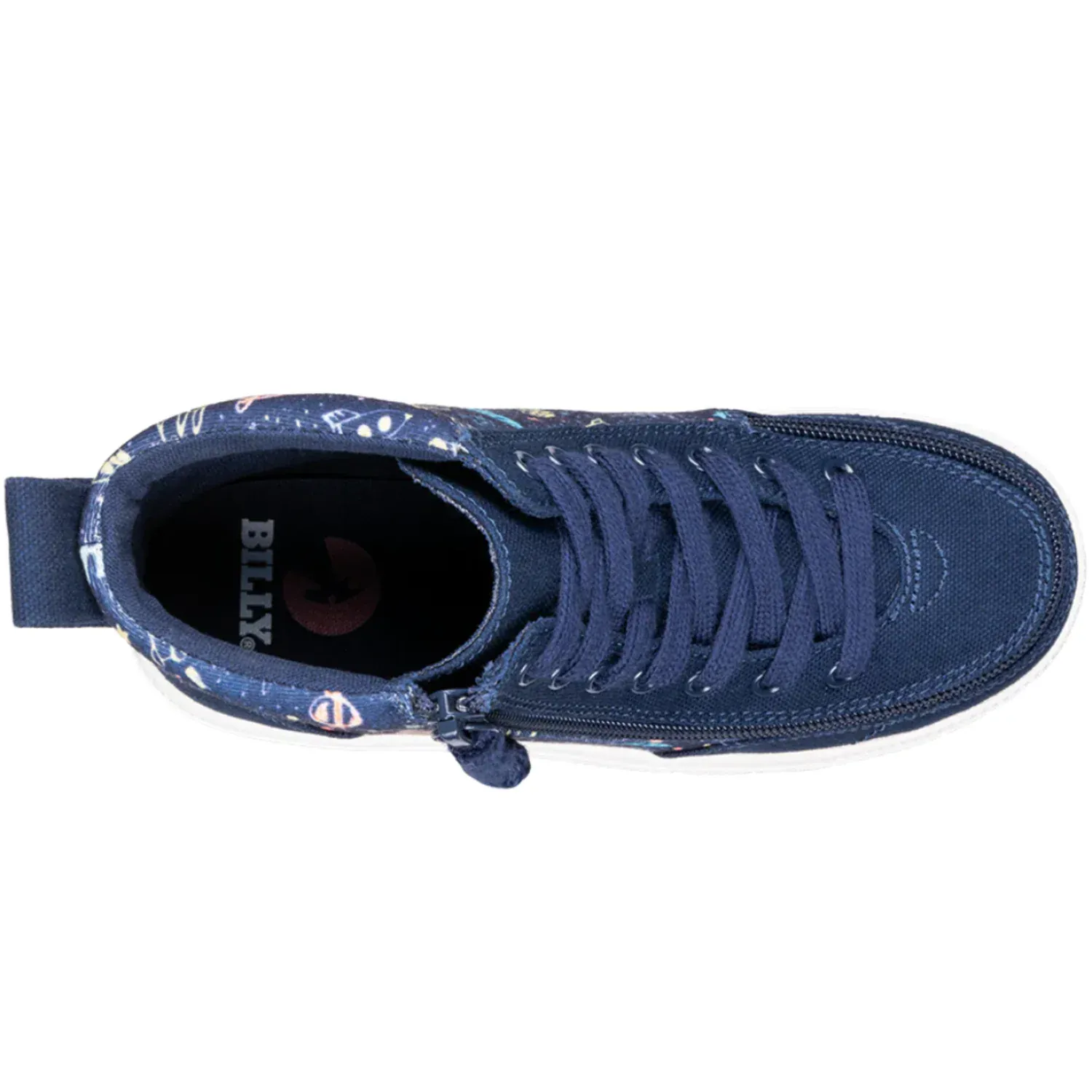 Billy Footwear Kid's Boys High Top Sneakers- Navy Space - Image 5