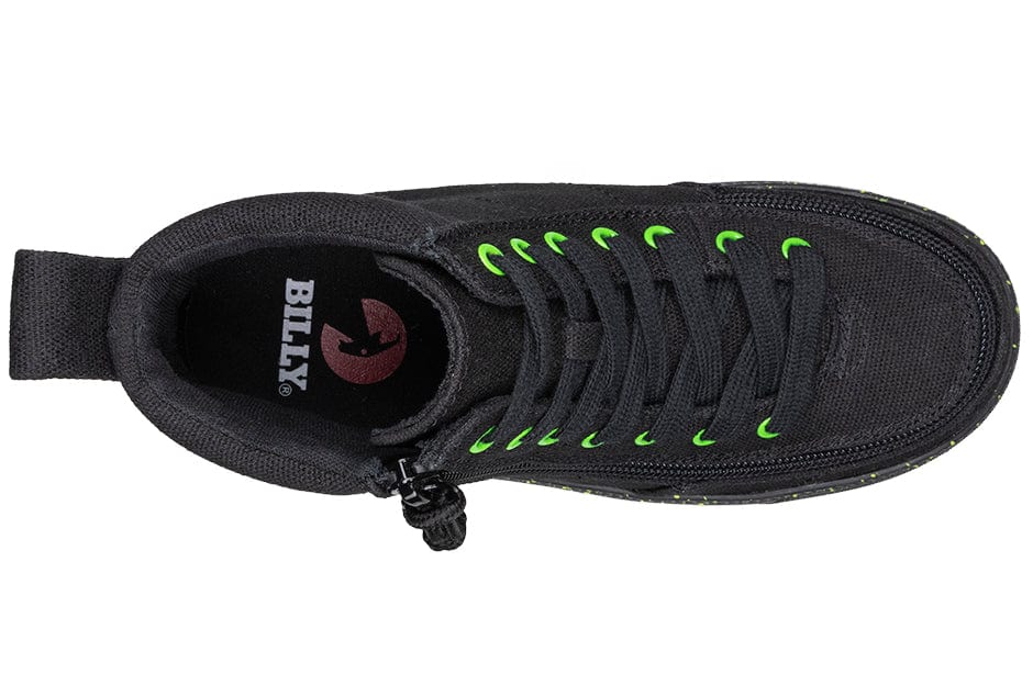 Billy Footwear Kid's Boys High Top Sneakers- Black/Green Speckle - Image 3