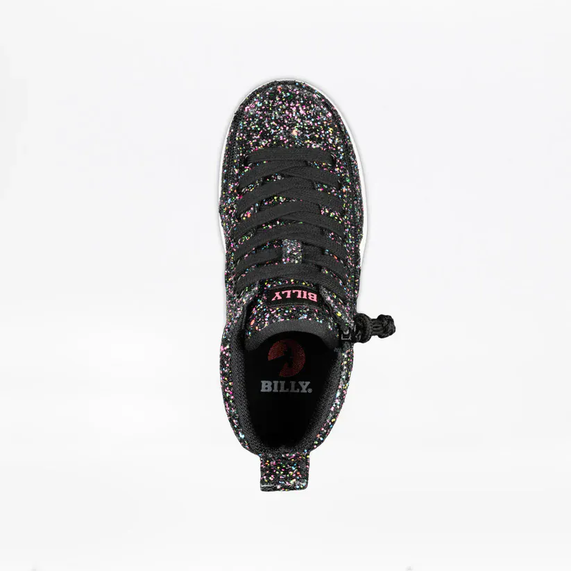 Billy Footwear Kid's Girls Classic D|R II High Top Sneakers- Black Multi Glitter - Image 3