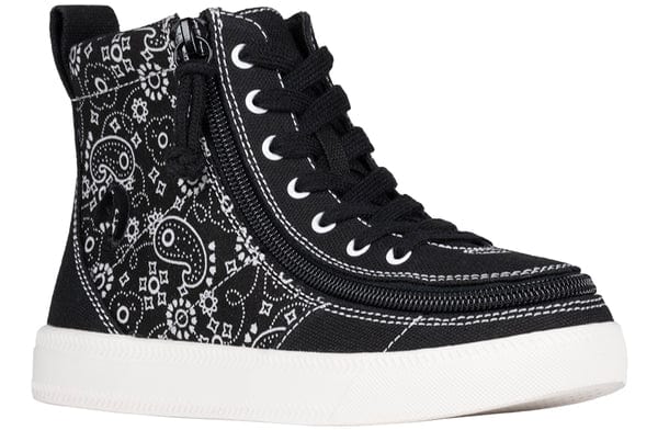 Billy Footwear Kid's Girls High Top Sneakers- Black Paisley - Image 2