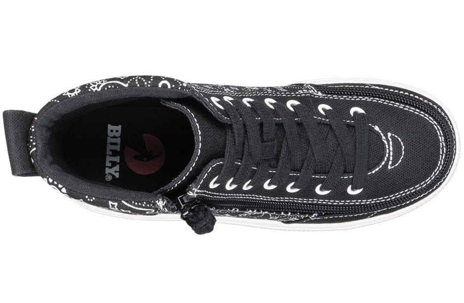 Billy Footwear Kid's Girls High Top Sneakers- Black Paisley - Image 4