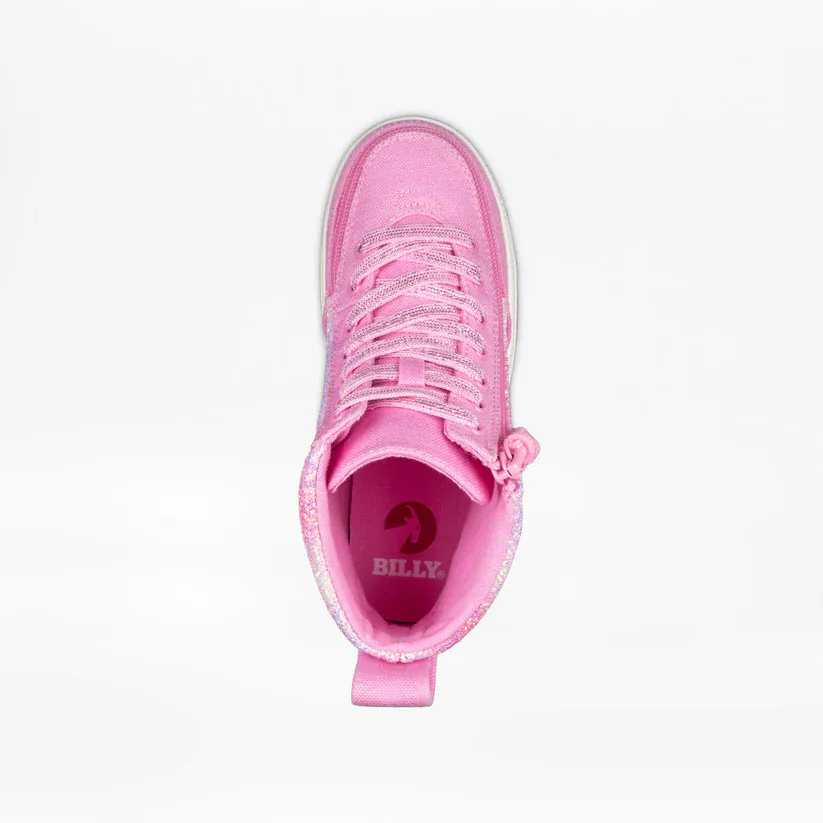 Billy Footwear Kid's Girls High Top Sneakers- Pink Glitz - Image 2