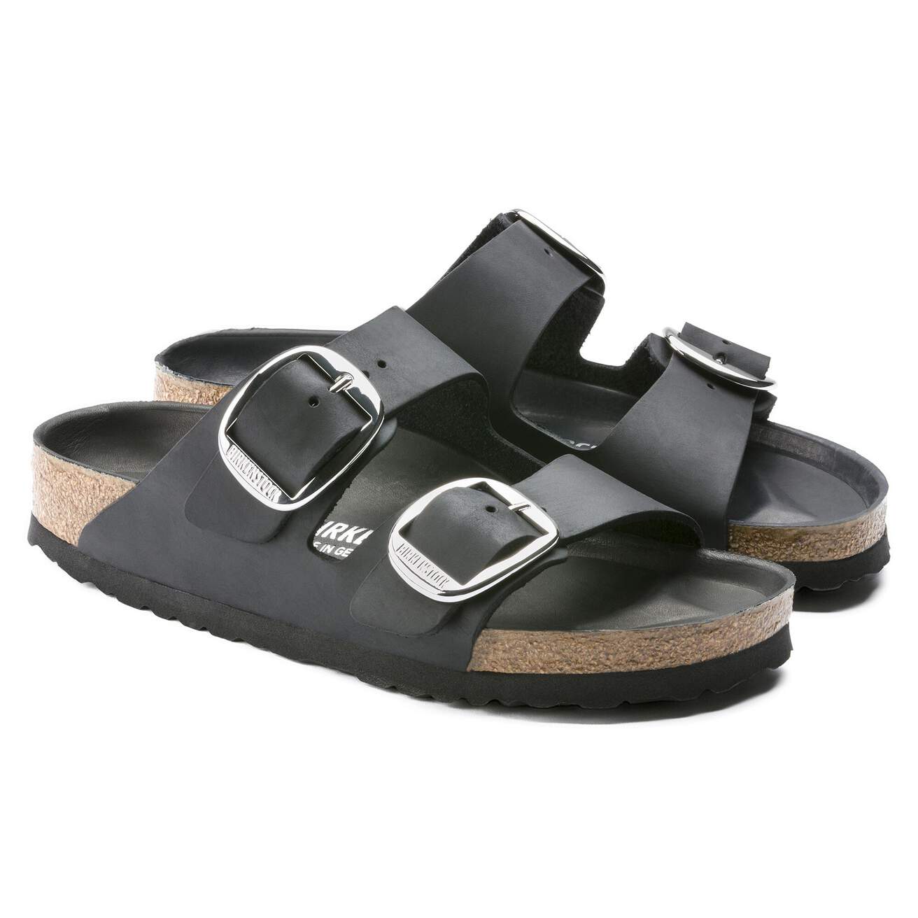 Birkenstock Arizona Big Buckle Sandals- Black Oiled Leather - Image 3