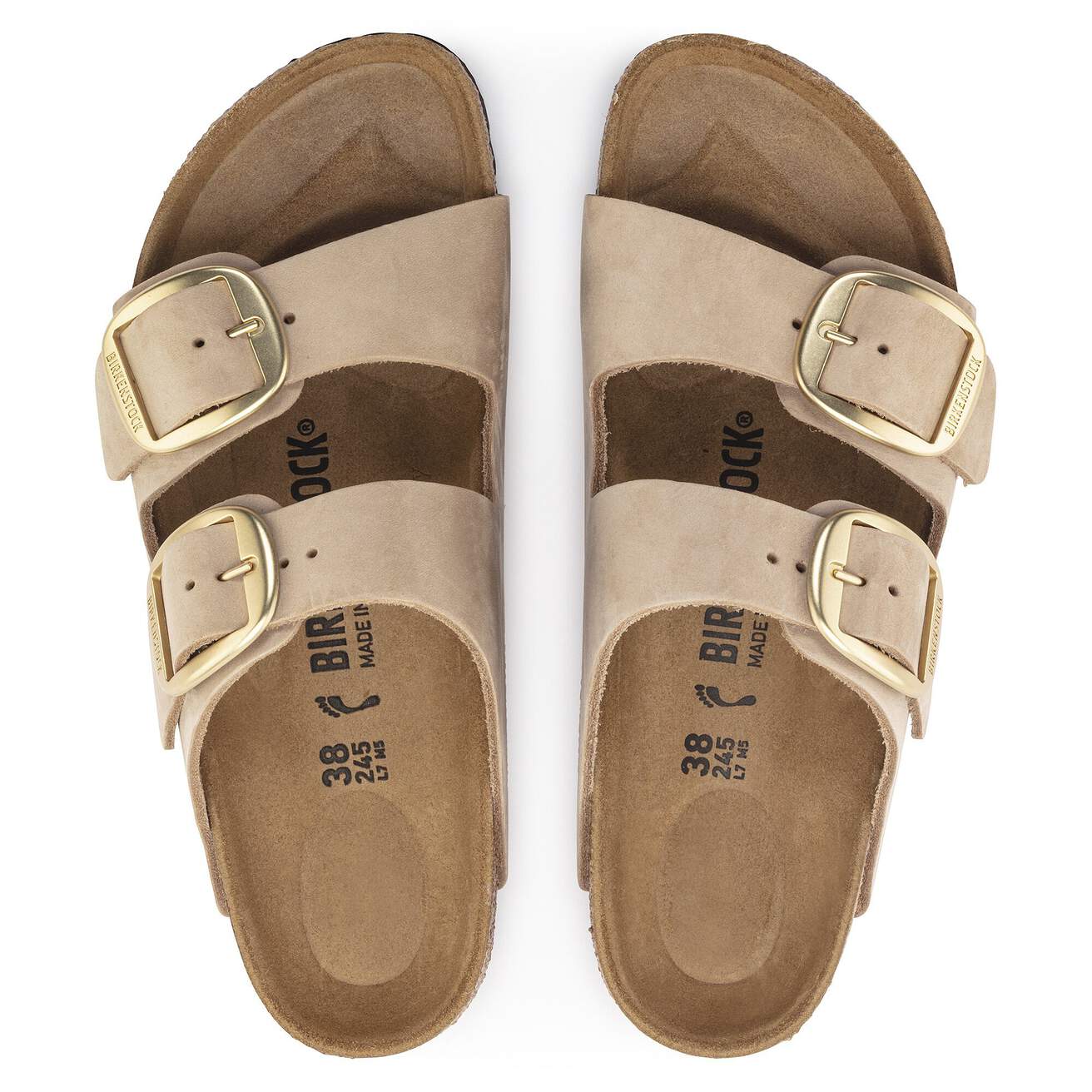 Birkenstock Arizona Big Buckle Sandals- Sandcastle Nubuck Leather - Image 3