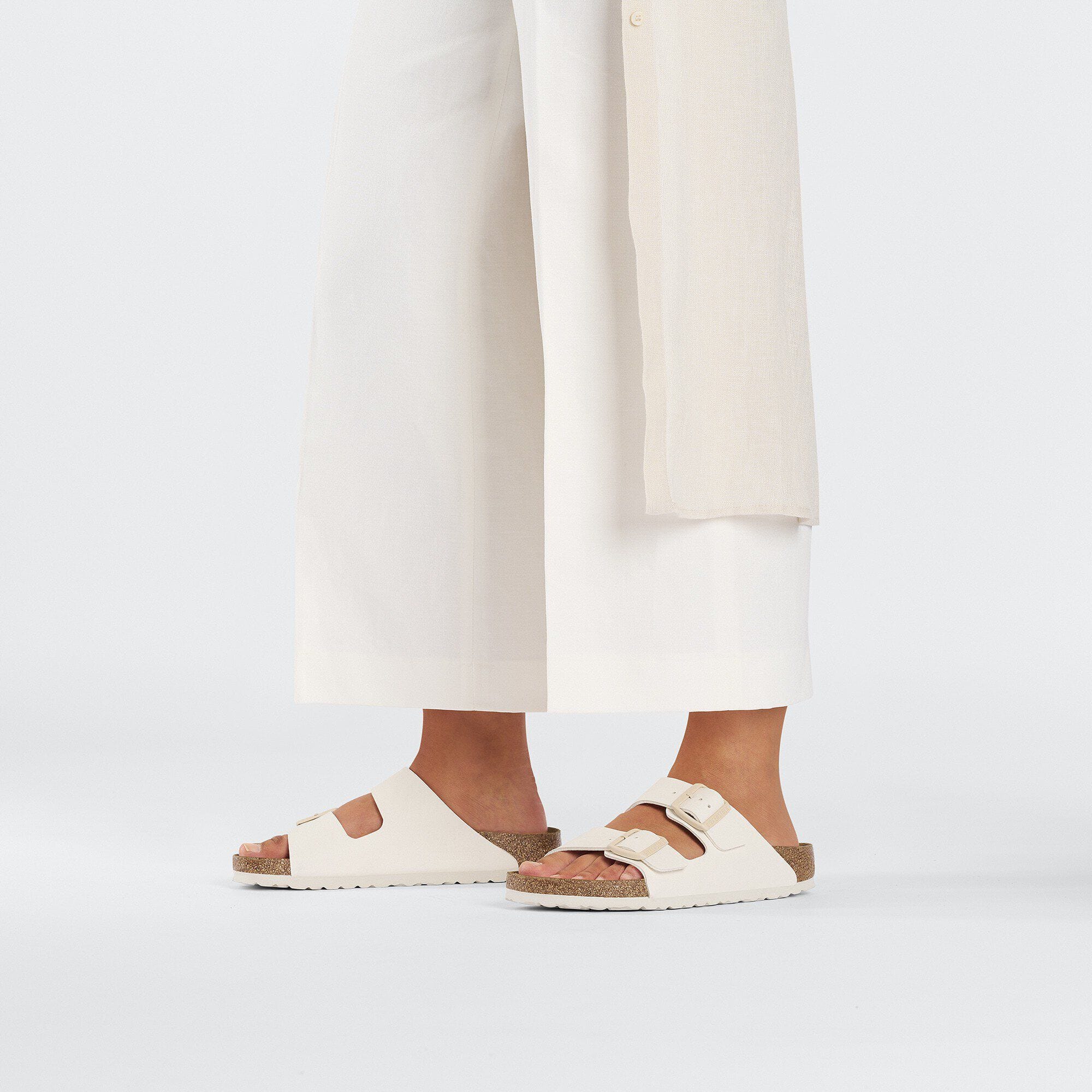 Birkenstock Arizona Birko-Flor Sandals- Eggshell - Image 9