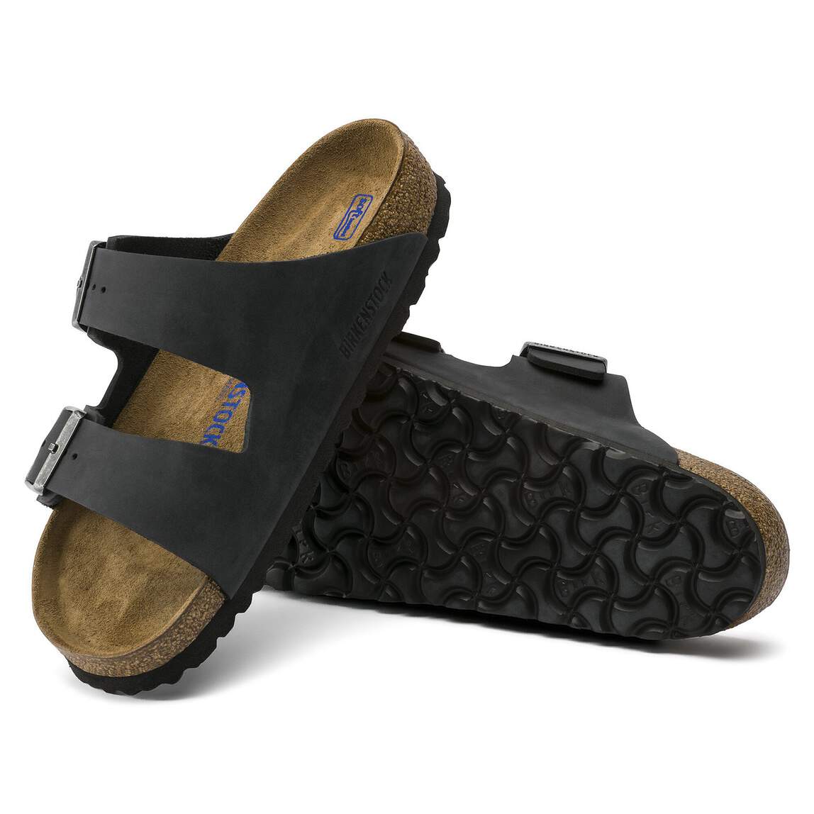 Birkenstock Arizona Sandals (Soft Footbed)- Black Oiled Leather - Image 3