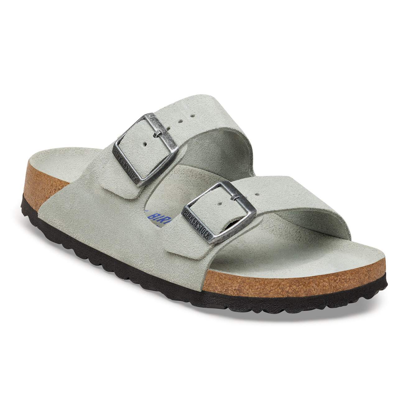 Birkenstock Arizona Sandals (Soft Footbed)- Pure Sage Tonal Suede