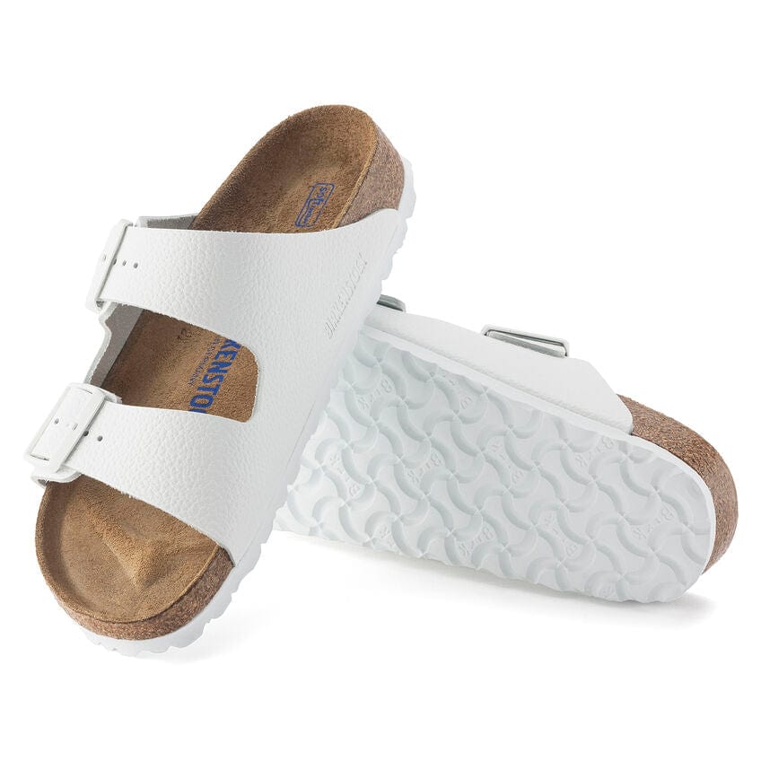 Birkenstock Arizona Sandals (Soft Footbed)- White Leather - Image 3