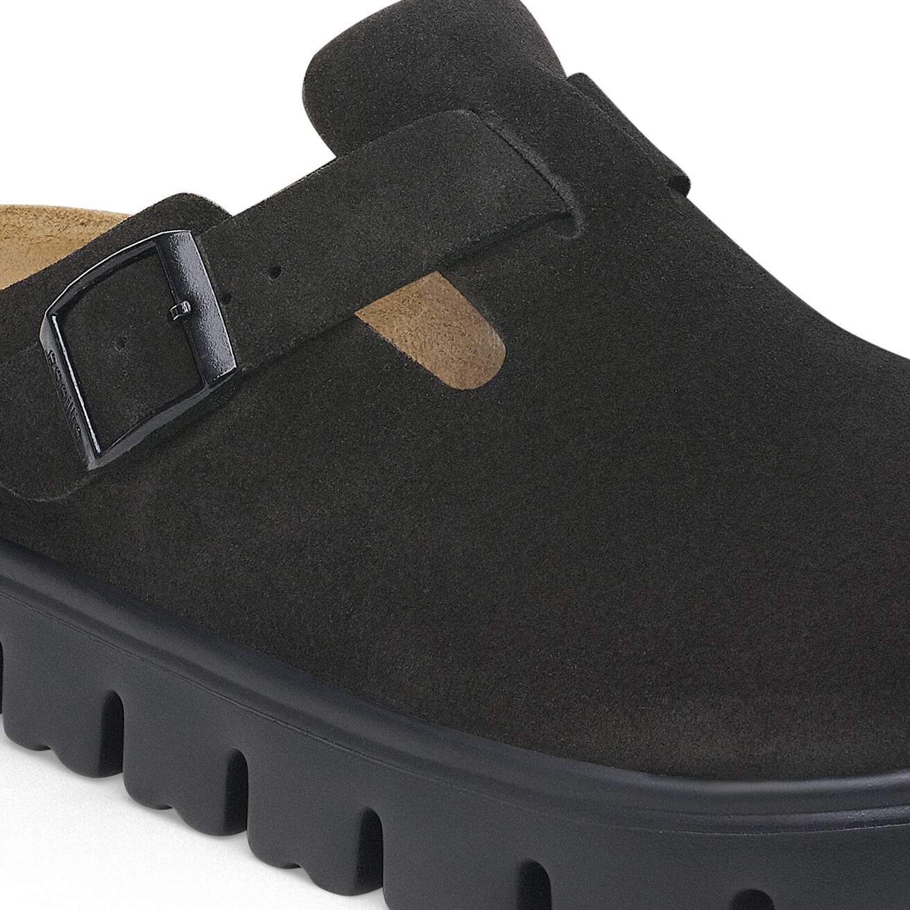 Birkenstock Boston Chunky Clogs- Black Suede - Image 4