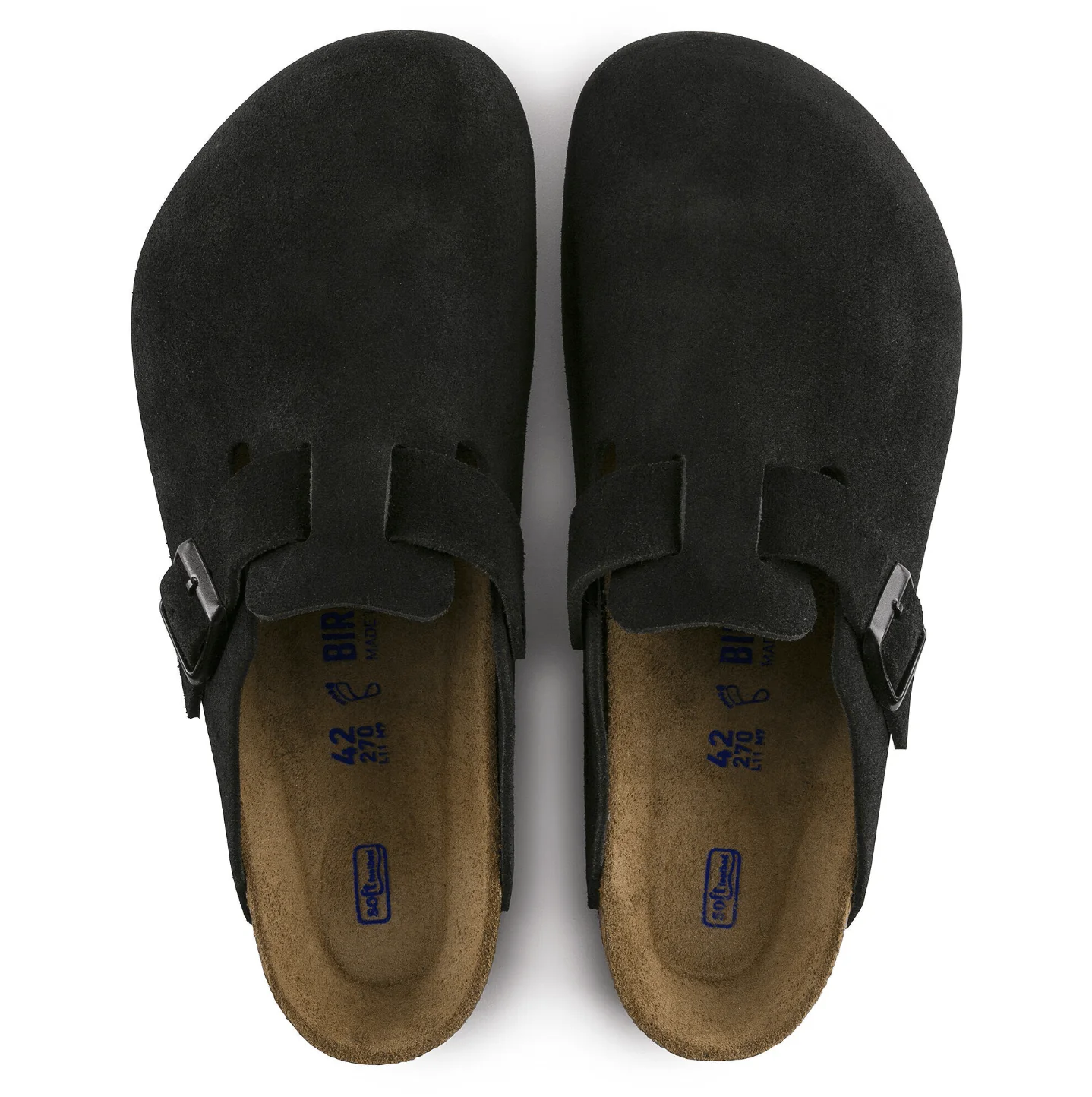 Birkenstock Boston Suede Clogs (Soft Footbed)- Black - Image 2