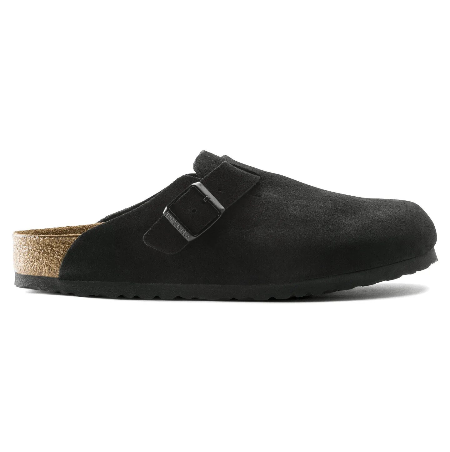 Birkenstock Boston Suede Clogs (Soft Footbed)- Black - Image 3