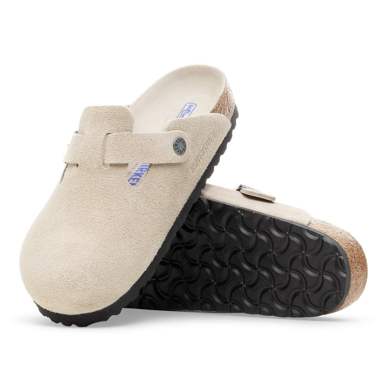 Birkenstock Boston Suede Clogs (Soft Footbed)- Oyster Tonal - Image 6