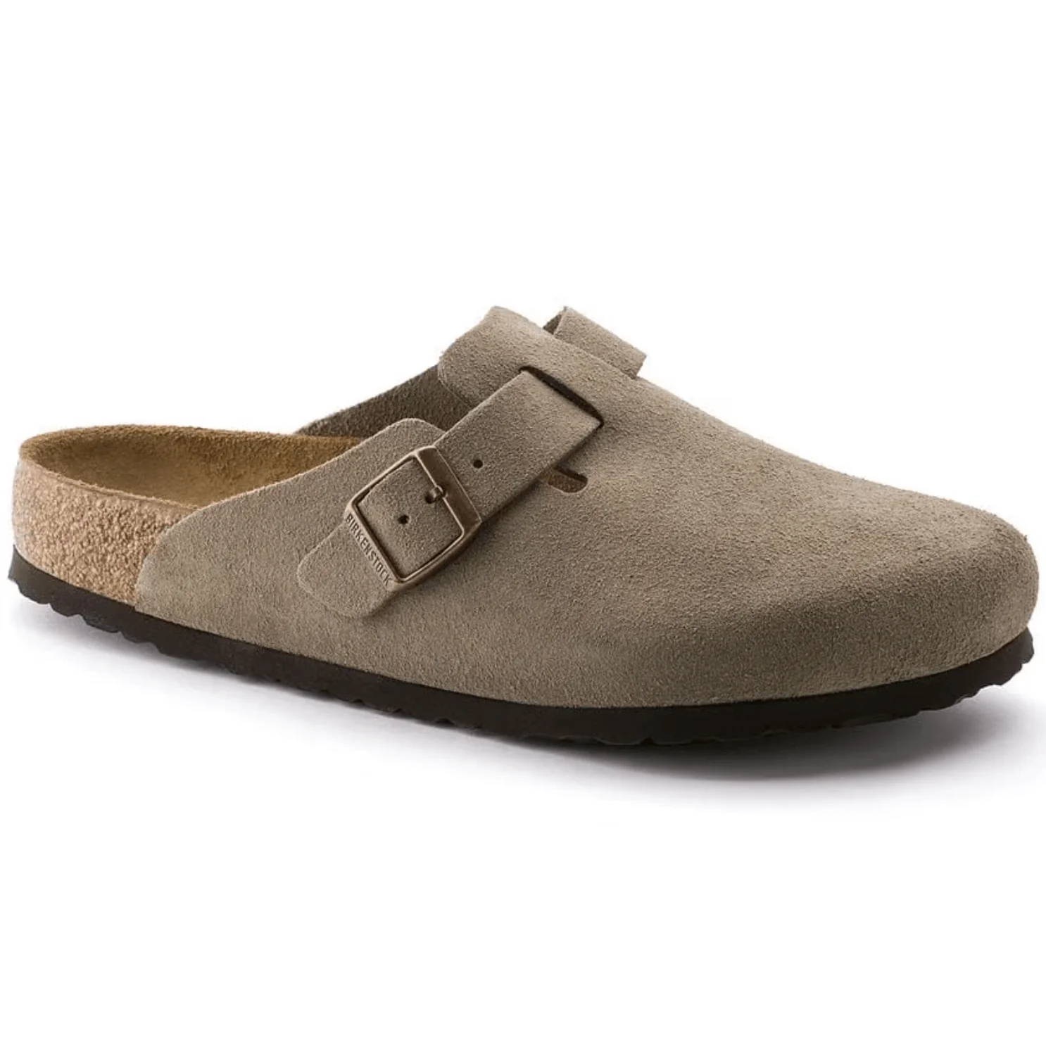 Birkenstock Boston Suede Clogs (Soft Footbed)- Taupe