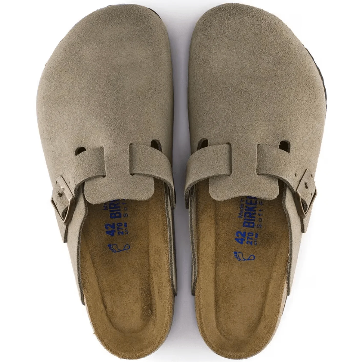 Birkenstock Boston Suede Clogs (Soft Footbed)- Taupe - Image 5