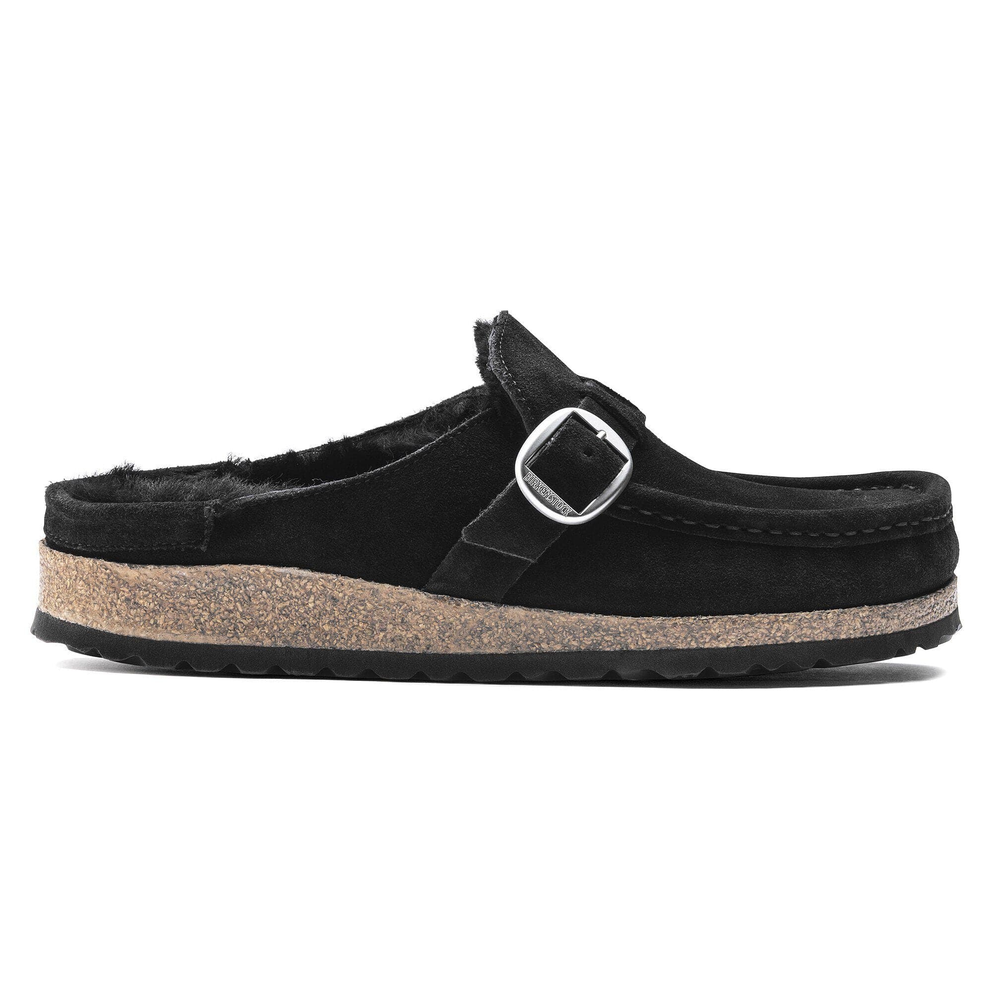 Birkenstock Buckley Shearling Suede Clogs- Black - Image 3