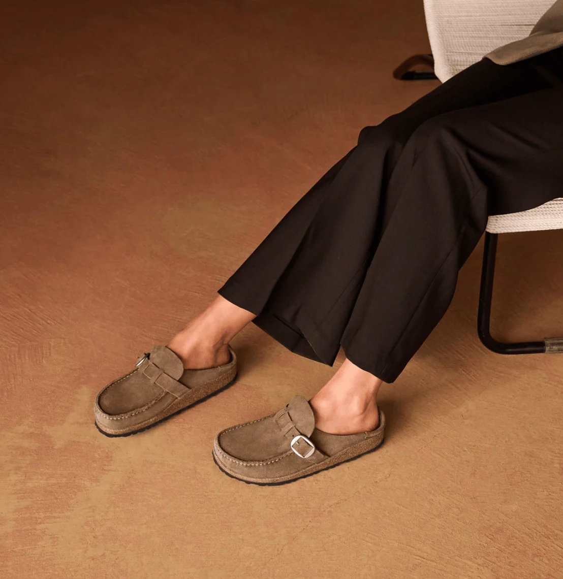 Birkenstock Buckley Suede Clogs- Gray Taupe - Image 2