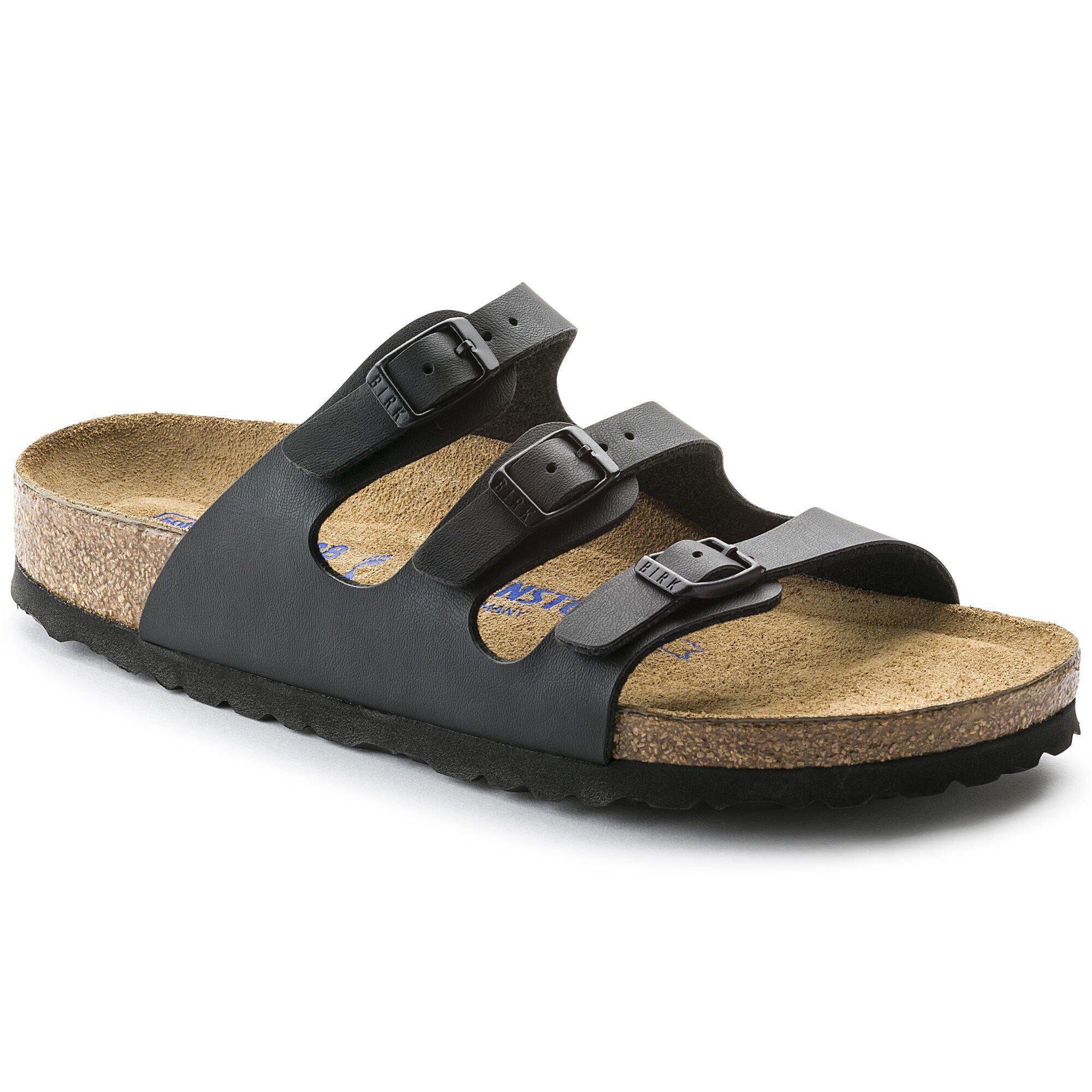 Birkenstock Florida Sandals (Soft Footbed)- Black Birko-Flor