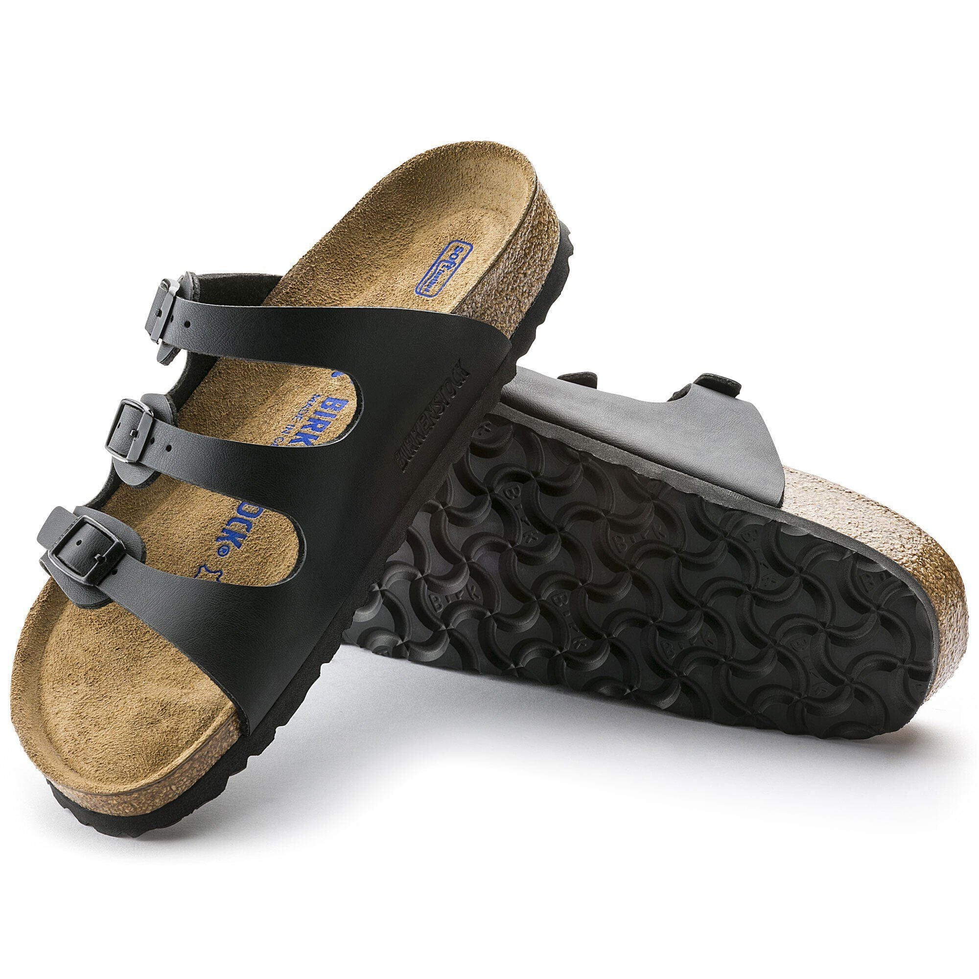 Birkenstock Florida Sandals (Soft Footbed)- Black Birko-Flor - Image 2