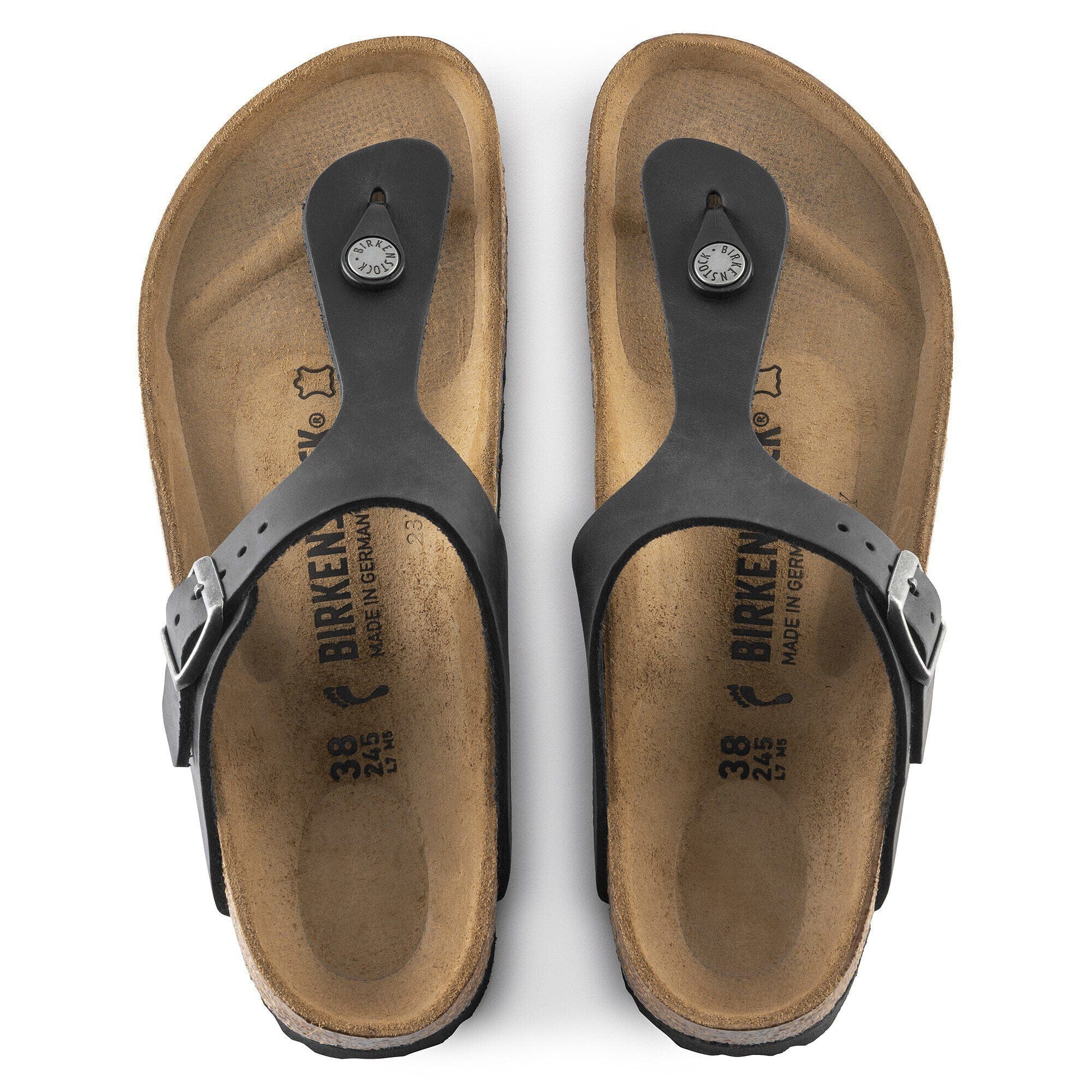 Birkenstock Gizeh Sandals- Black Oiled Leather - Image 2
