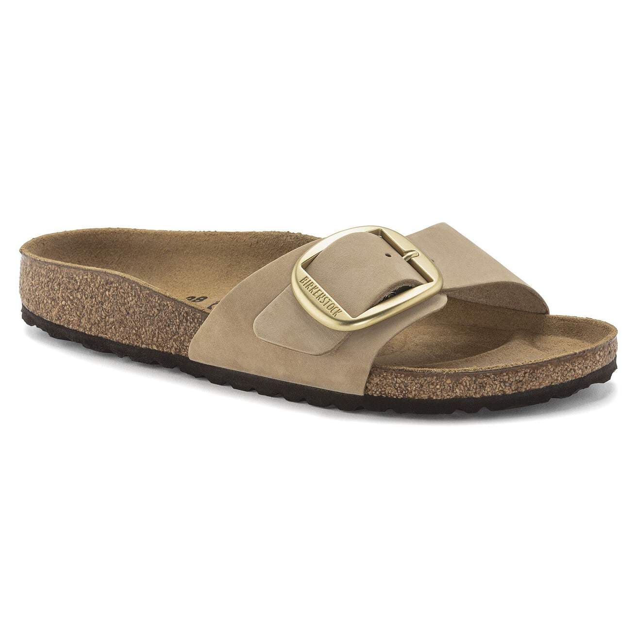 Birkenstock Madrid Big Buckle Sandals- Sandcastle Nubuck Leather