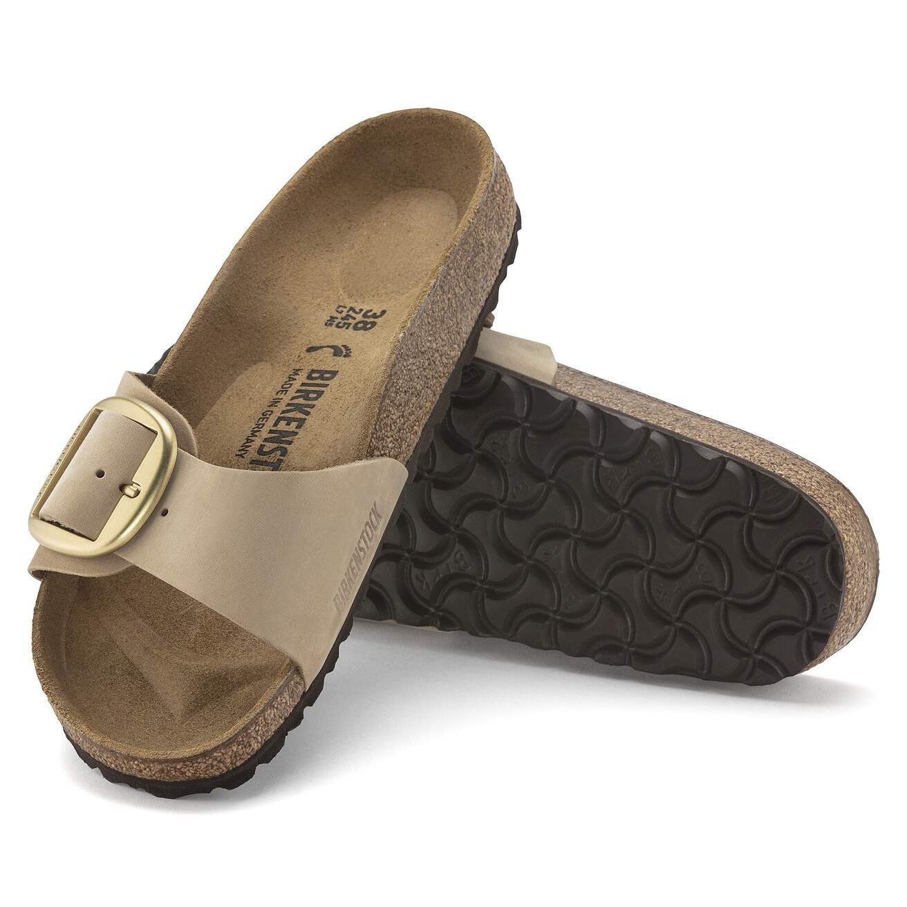 Birkenstock Madrid Big Buckle Sandals- Sandcastle Nubuck Leather - Image 6