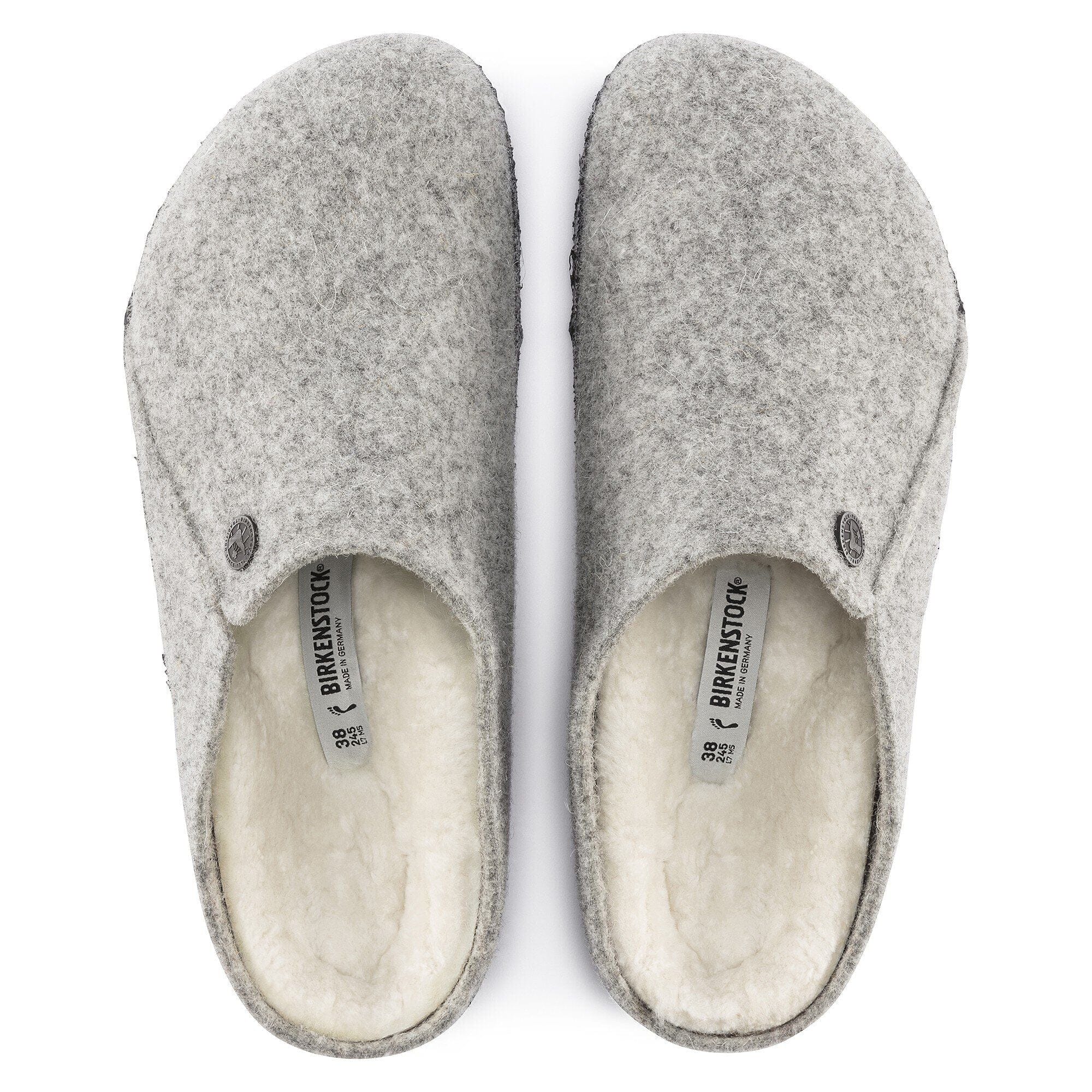 Birkenstock Zermatt Shearling Wool Slippers- Light Gray - Image 10