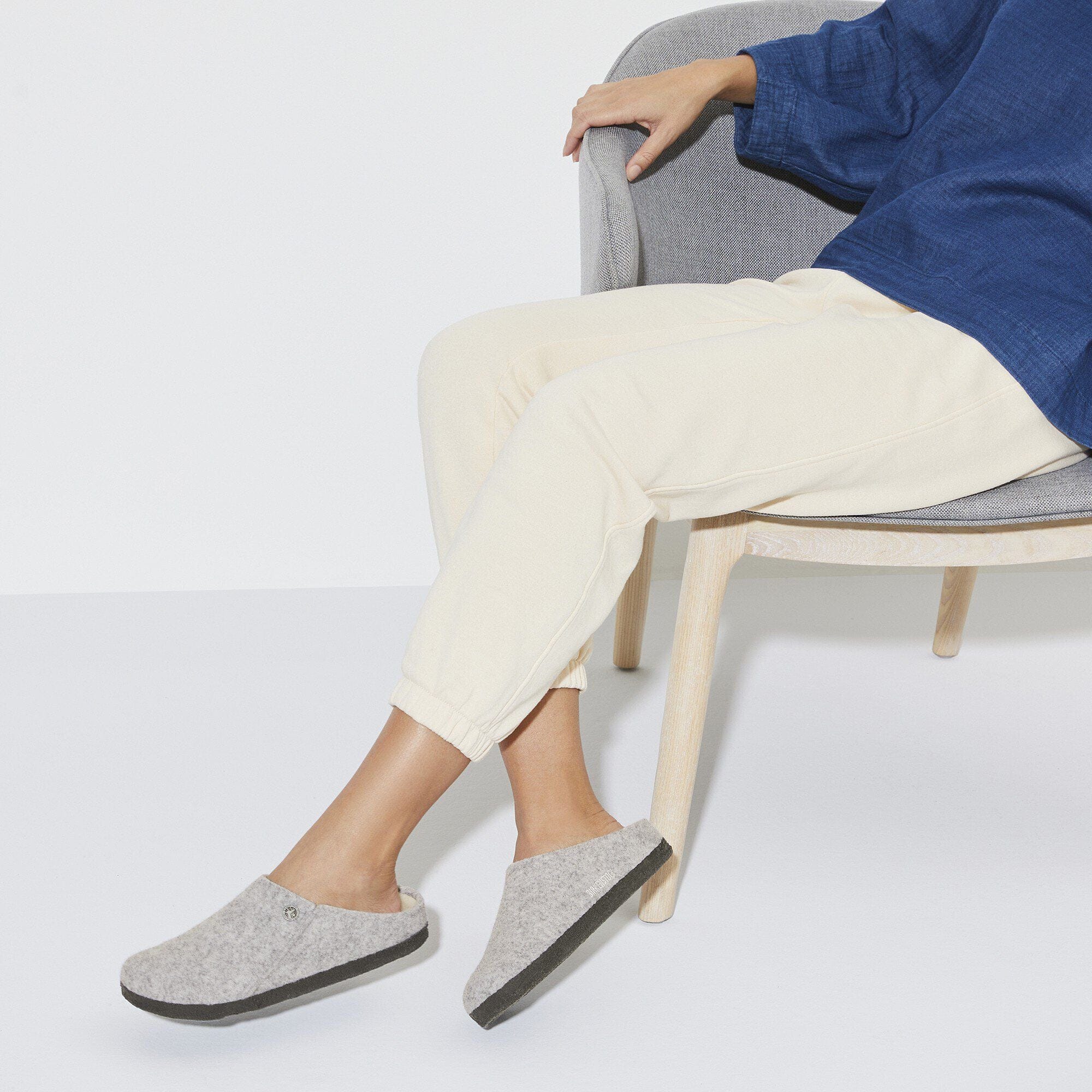 Birkenstock Zermatt Shearling Wool Slippers- Light Gray - Image 9
