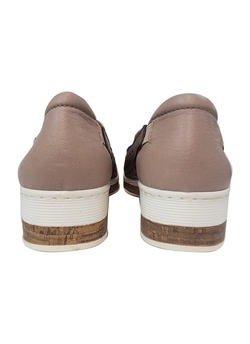 Cassini Women's Mindy Slip On Loafers- Stone/ Silver Grey - Image 2