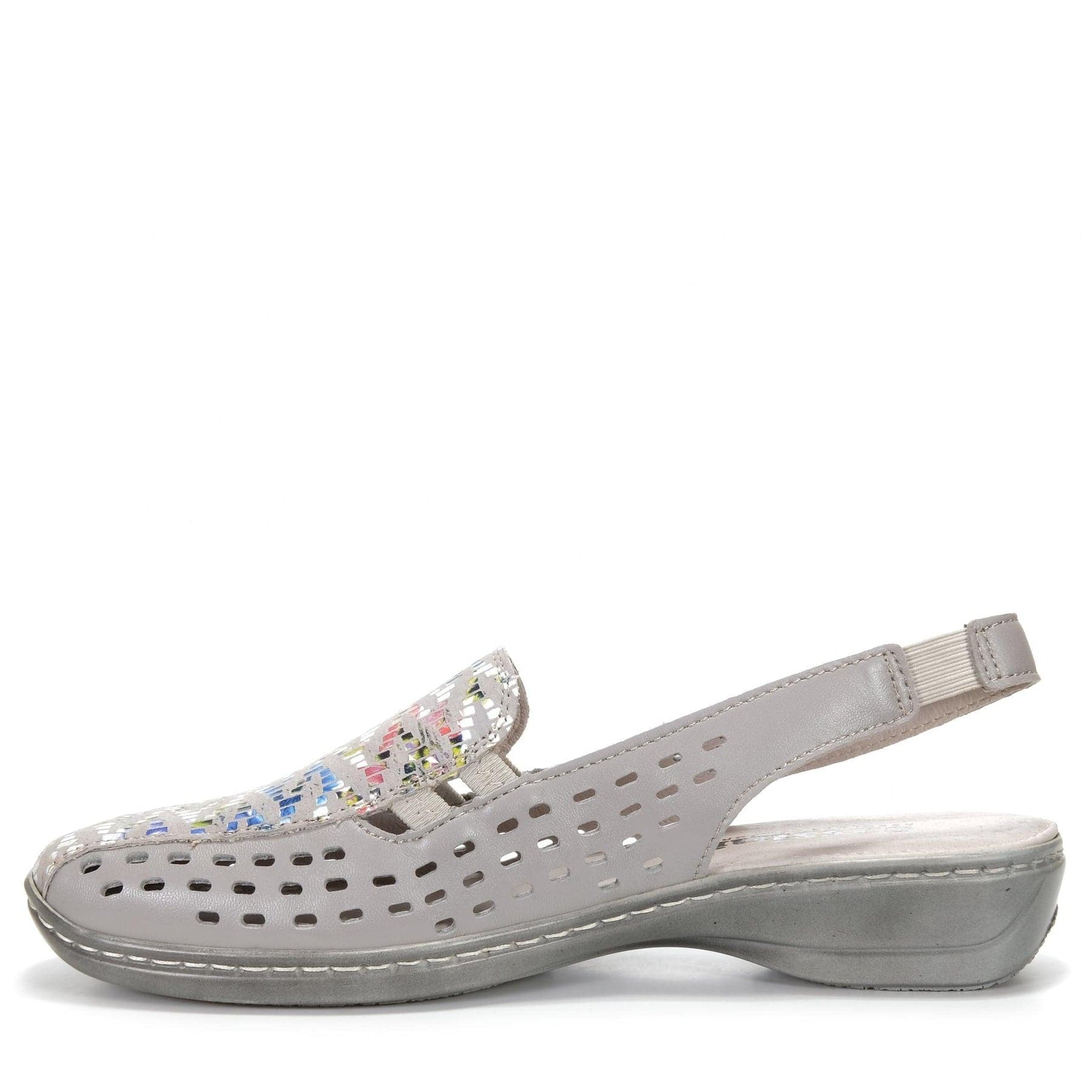 Cassini Women's Mot Slingback Loafers- Cement Multi - Image 3