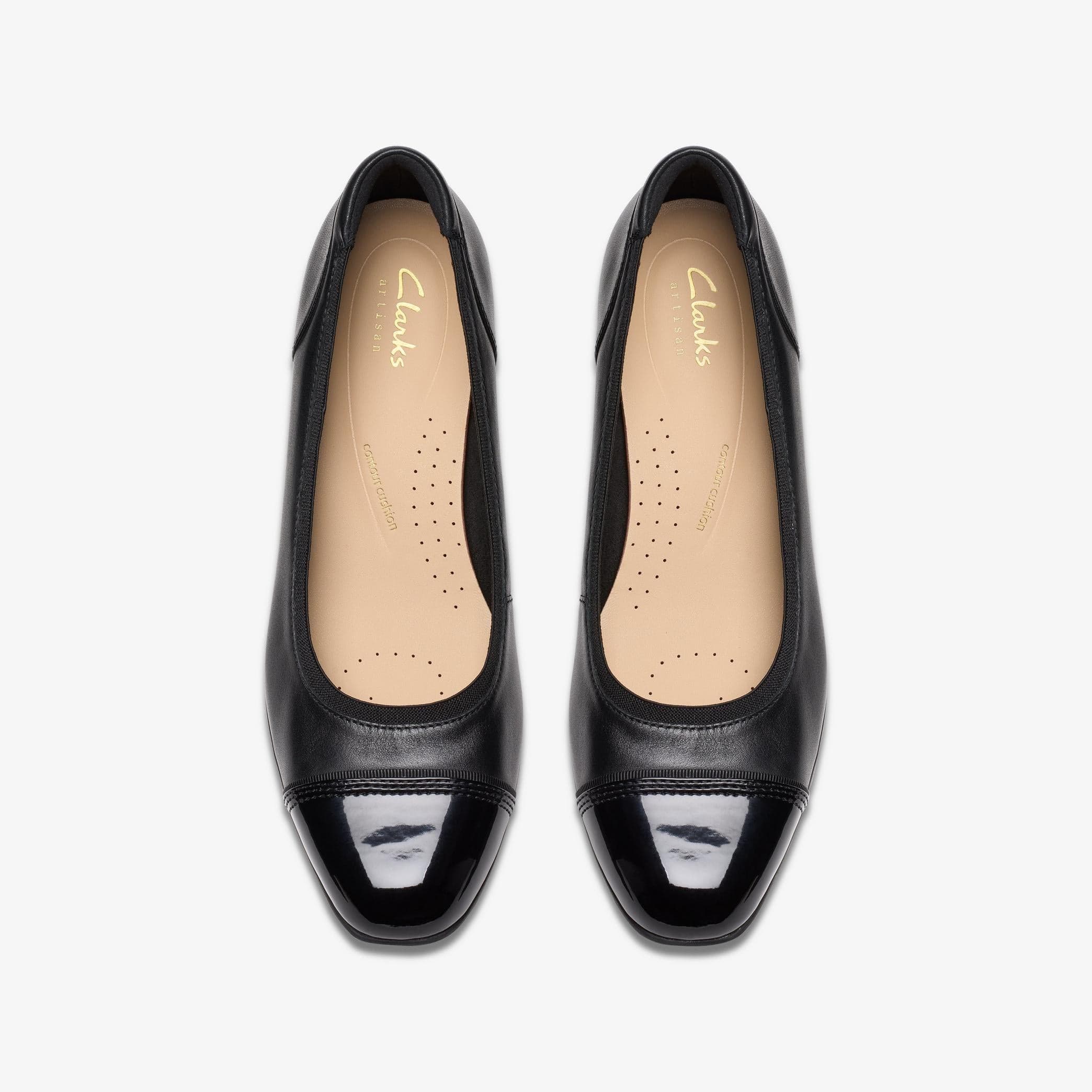 Clarks Women's Krystine May Flats- Black Leather - Image 6